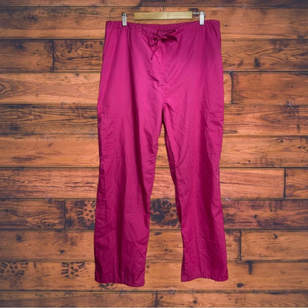 5 for $25🔥Hot Pink Elastic Waist Scrub Pants XL
